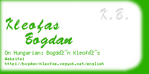 kleofas bogdan business card